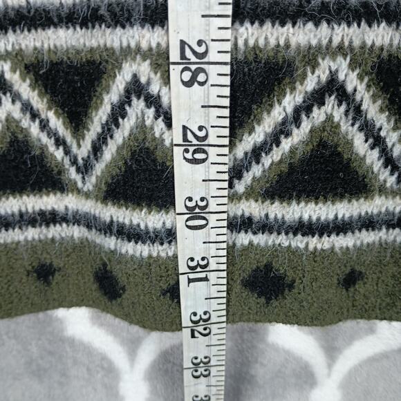 Frye Cardigan Women Size Medium Green Aztec Southwestern Knit Open Front Long - Picture 6 of 7
